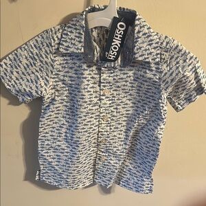 OshKosh B'gosh Blue Shark Print Kids Shirt
